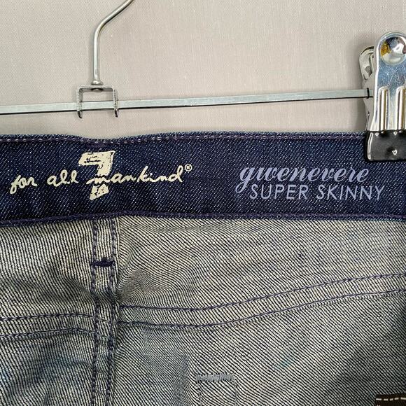7 For All Mandkind Gwenevere Jeans Womens 28 Medium Wash Super Skinny - Picture 7 of 9